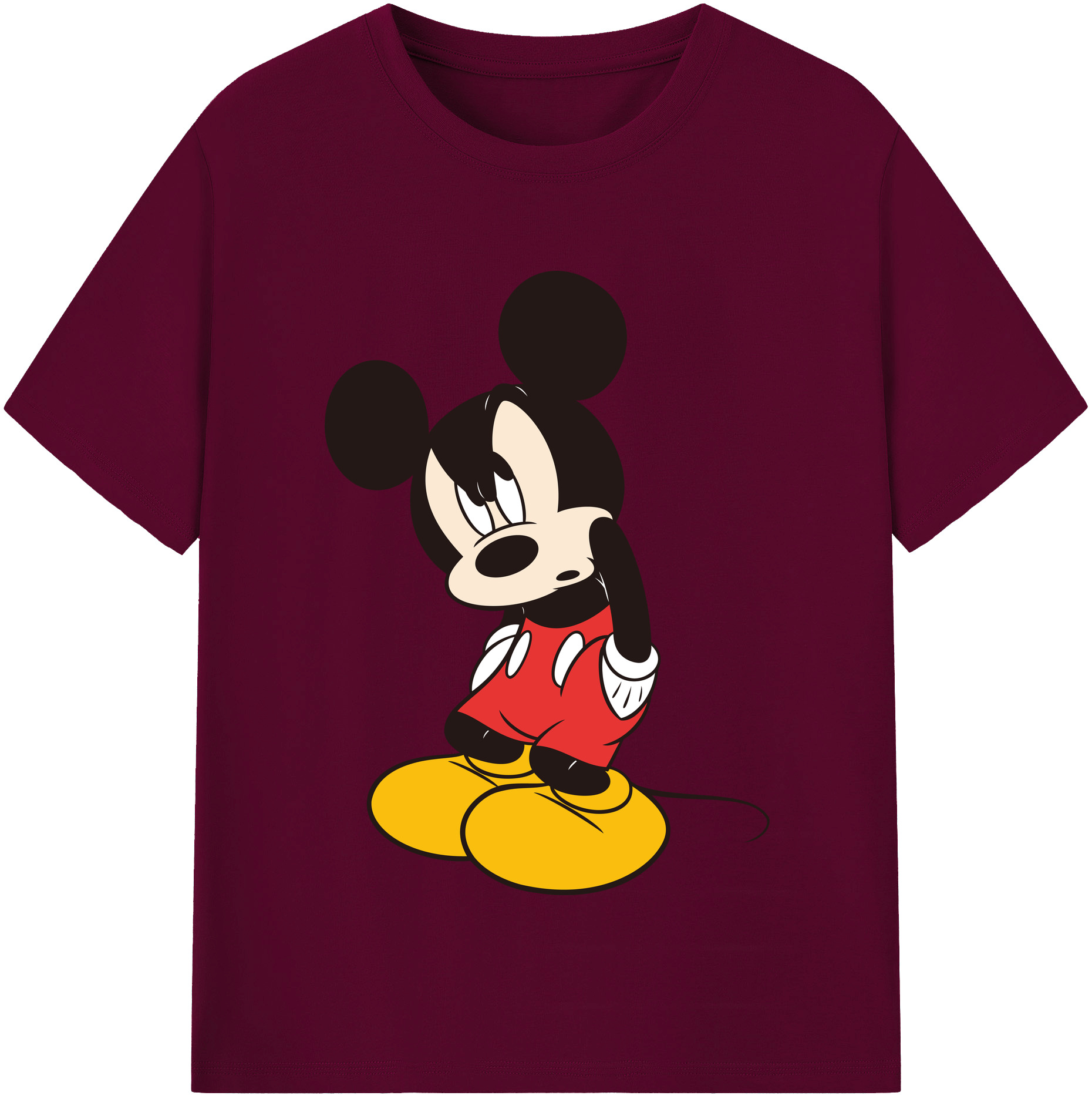 （画像用） ミッキーマウス Mickey Mouse レディースカジュアルプリントTシャツ（綿100％）